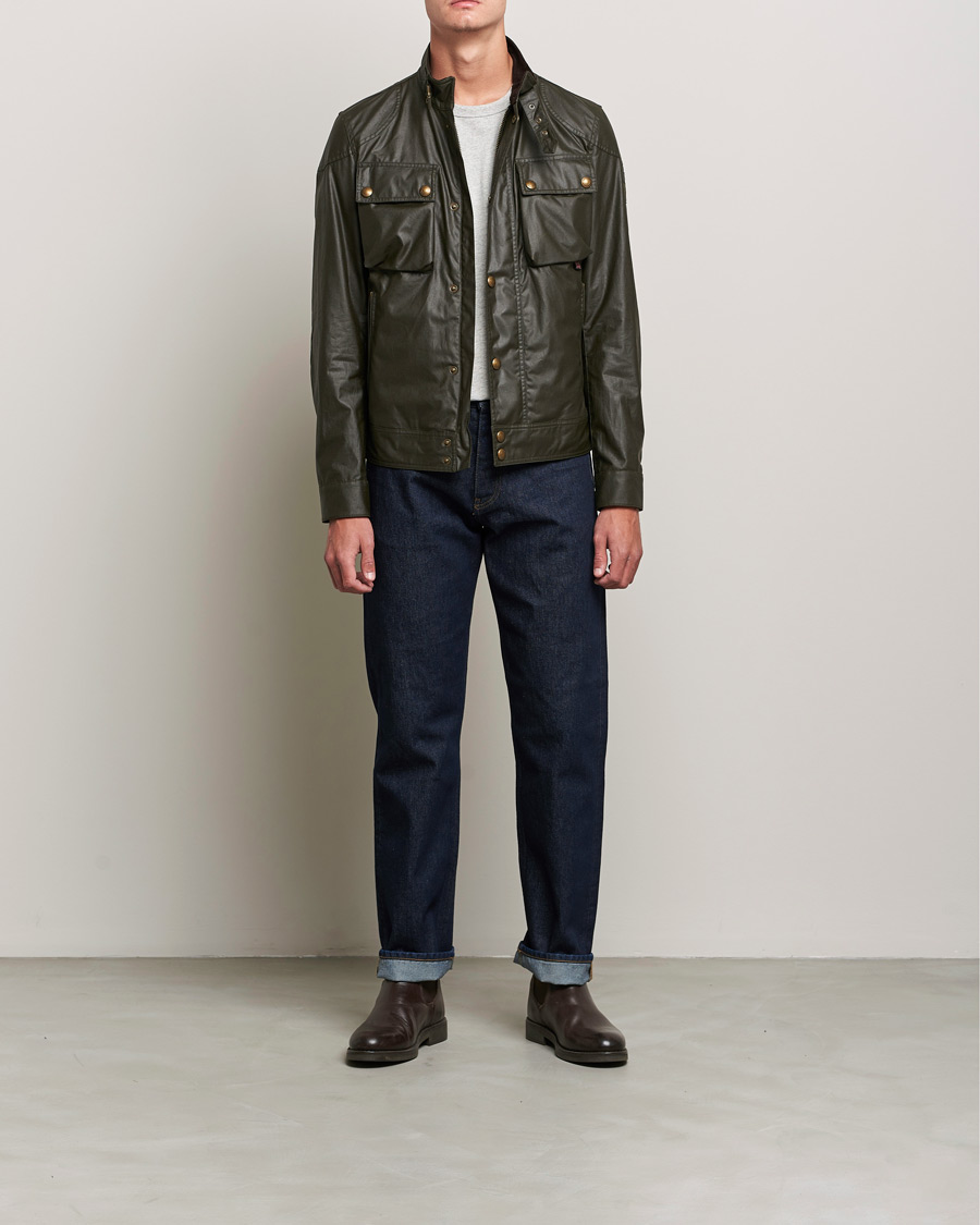 Herre | Jakker | Belstaff | Racemaster Waxed Jacket Faded Olive