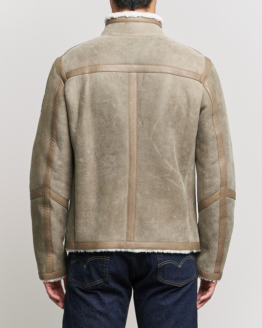 Herre | Jakker | Belstaff | Tundra Shearling Leather Jacket Dark Sand