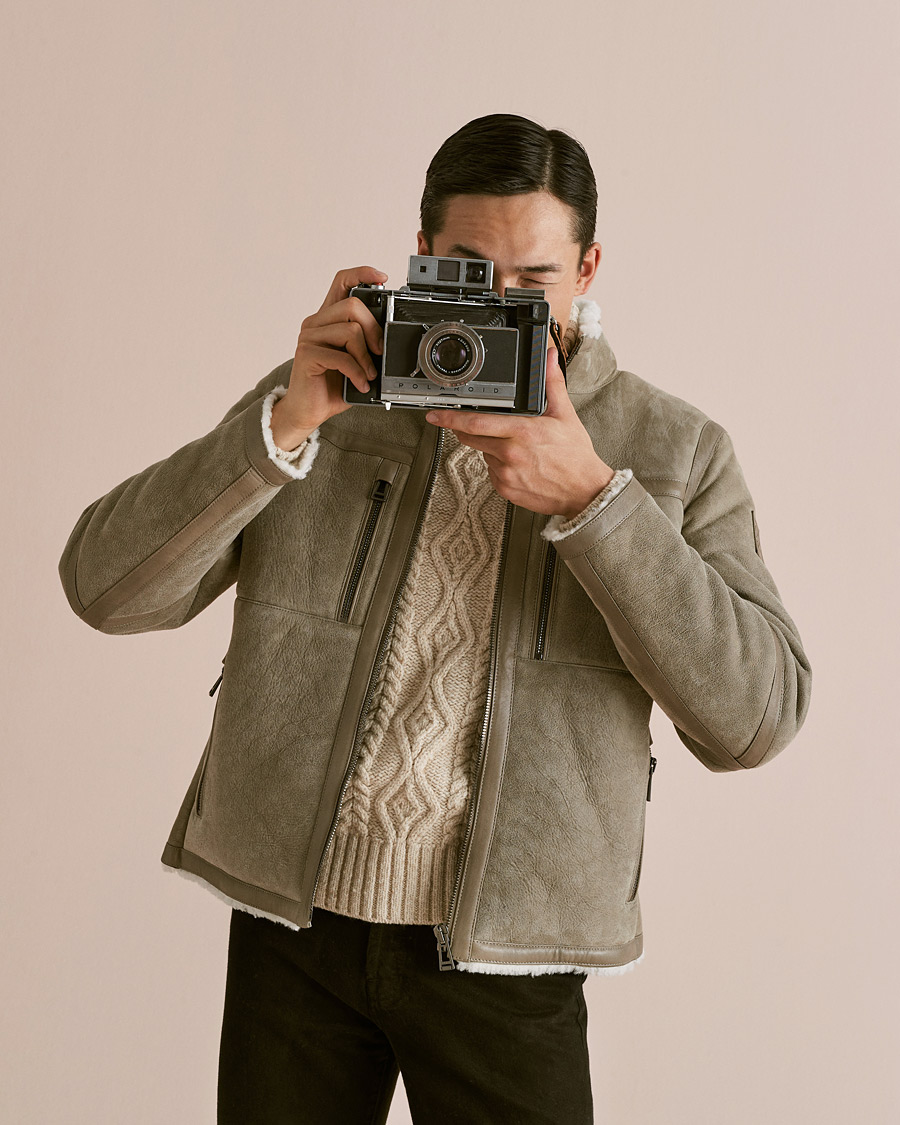 Herre | Jakker | Belstaff | Tundra Shearling Leather Jacket Dark Sand
