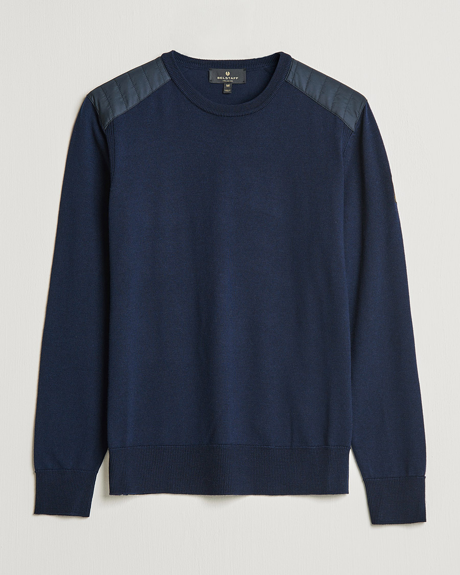 Herre | Gensere | Belstaff | Kerrigan Crew Neck Merino Sweatshirt Washed Navy