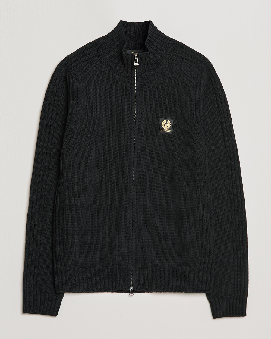 Herre | Gensere | Belstaff | Watch Full Zip Wool Cardigan Black
