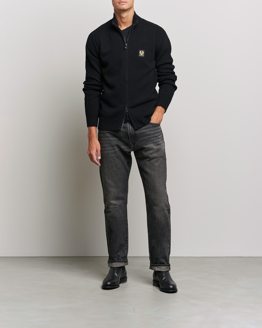 Herre | Gensere | Belstaff | Watch Full Zip Wool Cardigan Black