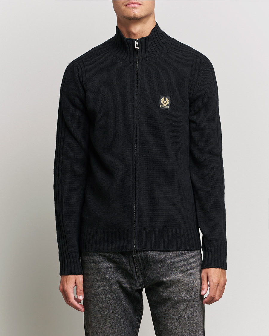 Herre | Gensere | Belstaff | Watch Full Zip Wool Cardigan Black