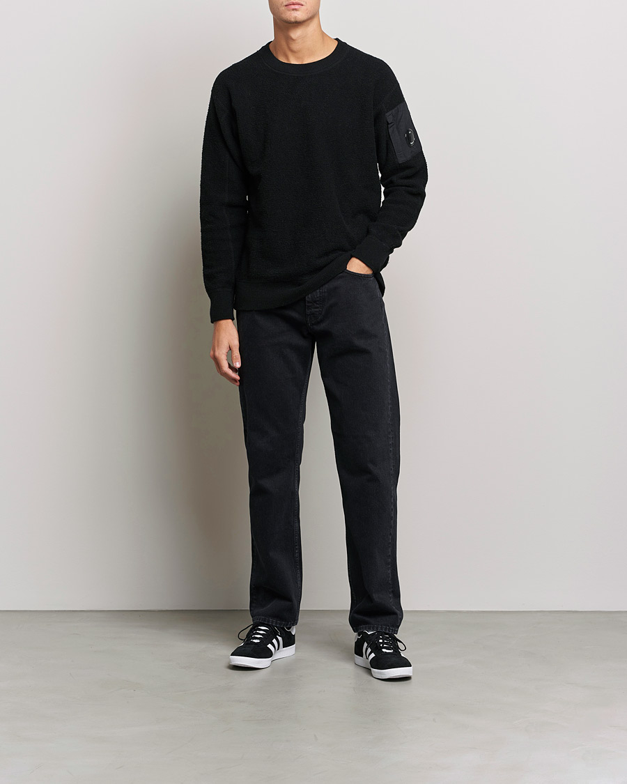 Herre | Gensere | C.P. Company | Structured Lambswool Lens Roundneck Black