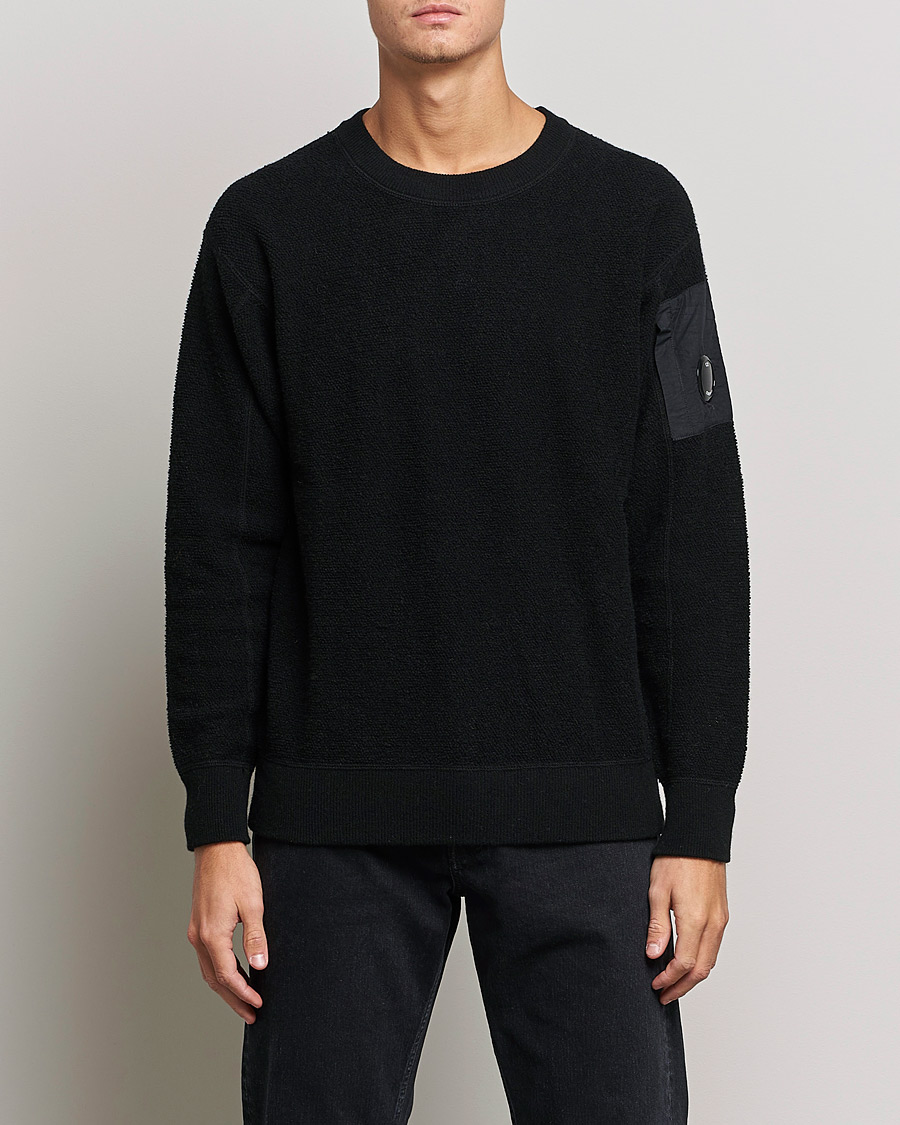 Herre |  | C.P. Company | Structured Lambswool Lens Roundneck Black