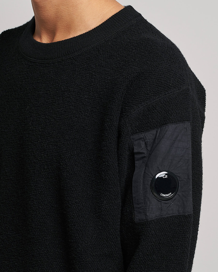 Herre | Gensere | C.P. Company | Structured Lambswool Lens Roundneck Black