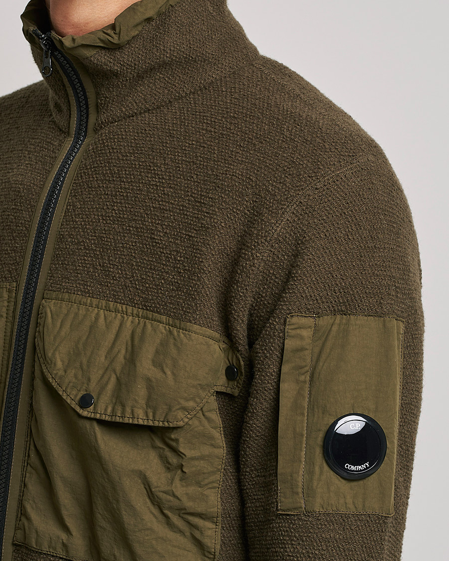 Herre | Gensere | C.P. Company | Lambswool Pocket Full Zip Sweat Green