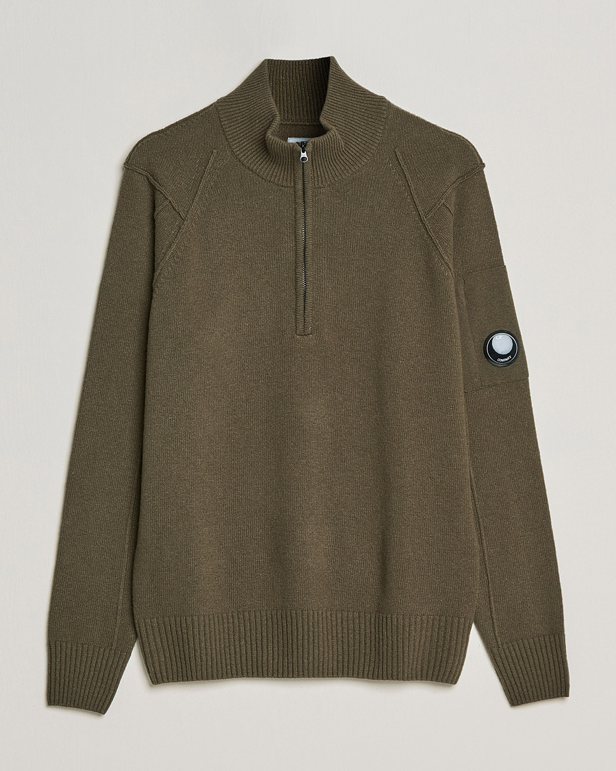 Herre | Gensere | C.P. Company | Lambswool Lens Half Zip Ivy Green