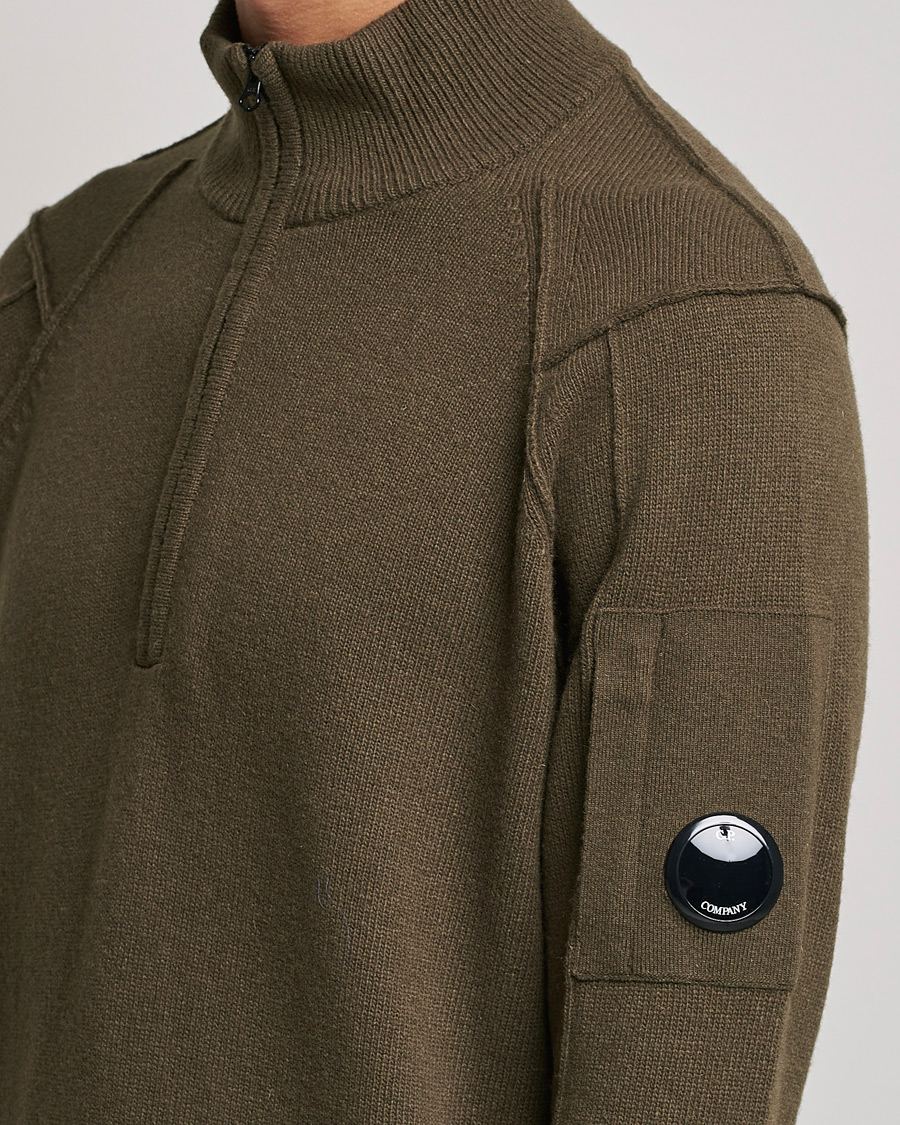 Herre | Gensere | C.P. Company | Lambswool Lens Half Zip Ivy Green