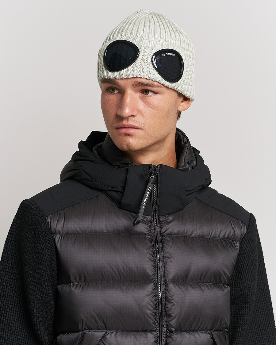 Herre | C.P. Company Knitted Merino Goggle Beanie Dusty White | C.P. Company | Knitted Merino Goggle Beanie Dusty White