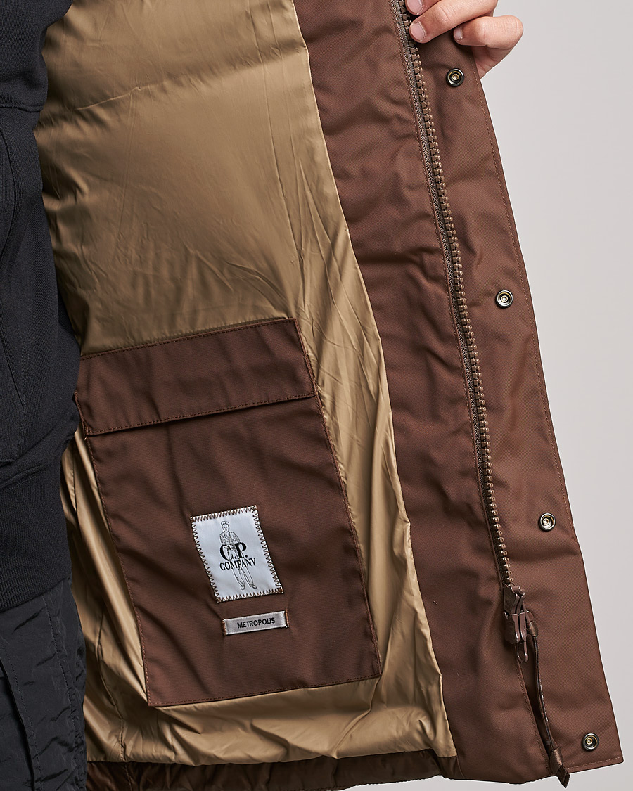 Herre | Jakker | C.P. Company | Metropolis Dynatec Mixed Padded Parka Brown