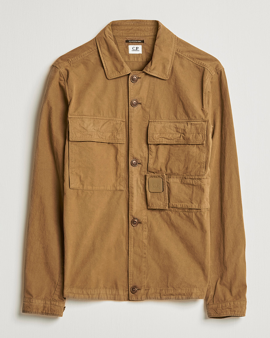 Herre | Skjorter | C.P. Company | Metropolis Micro Reps Diamond Peach Overshirt Khaki