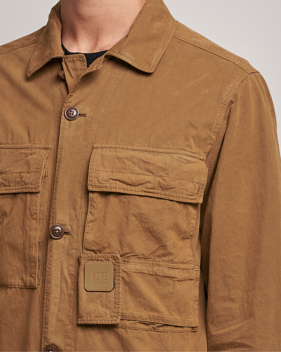 Herre | Skjorter | C.P. Company | Metropolis Micro Reps Diamond Peach Overshirt Khaki