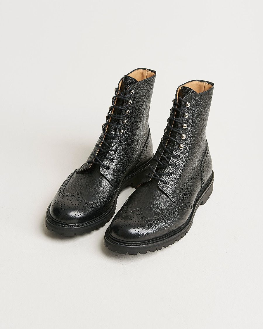Herre | Svarte støvler | Crockett & Jones | Islay Scotch Grain Vibram Boot Black Calf
