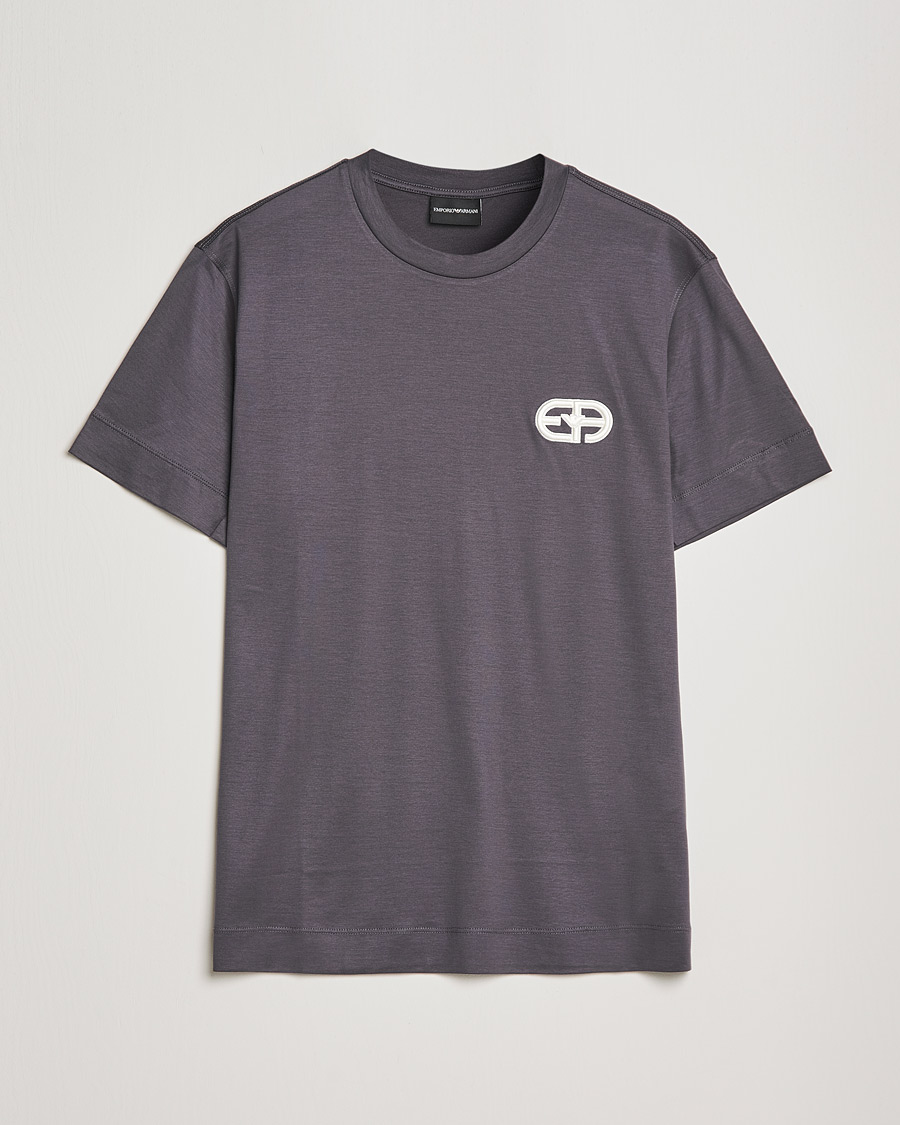 Herre | T-Shirts | Emporio Armani | Cotton Tencel Tee Grey