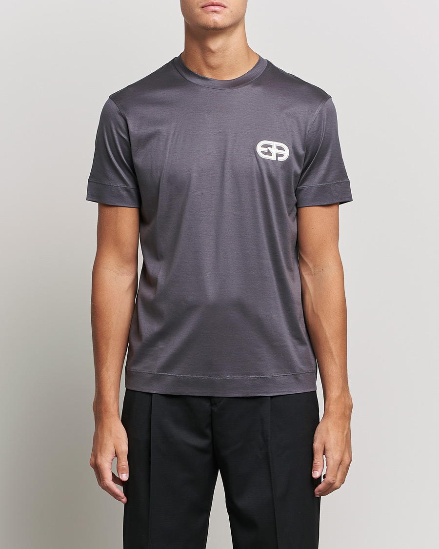 Herre | T-Shirts | Emporio Armani | Cotton Tencel Tee Grey