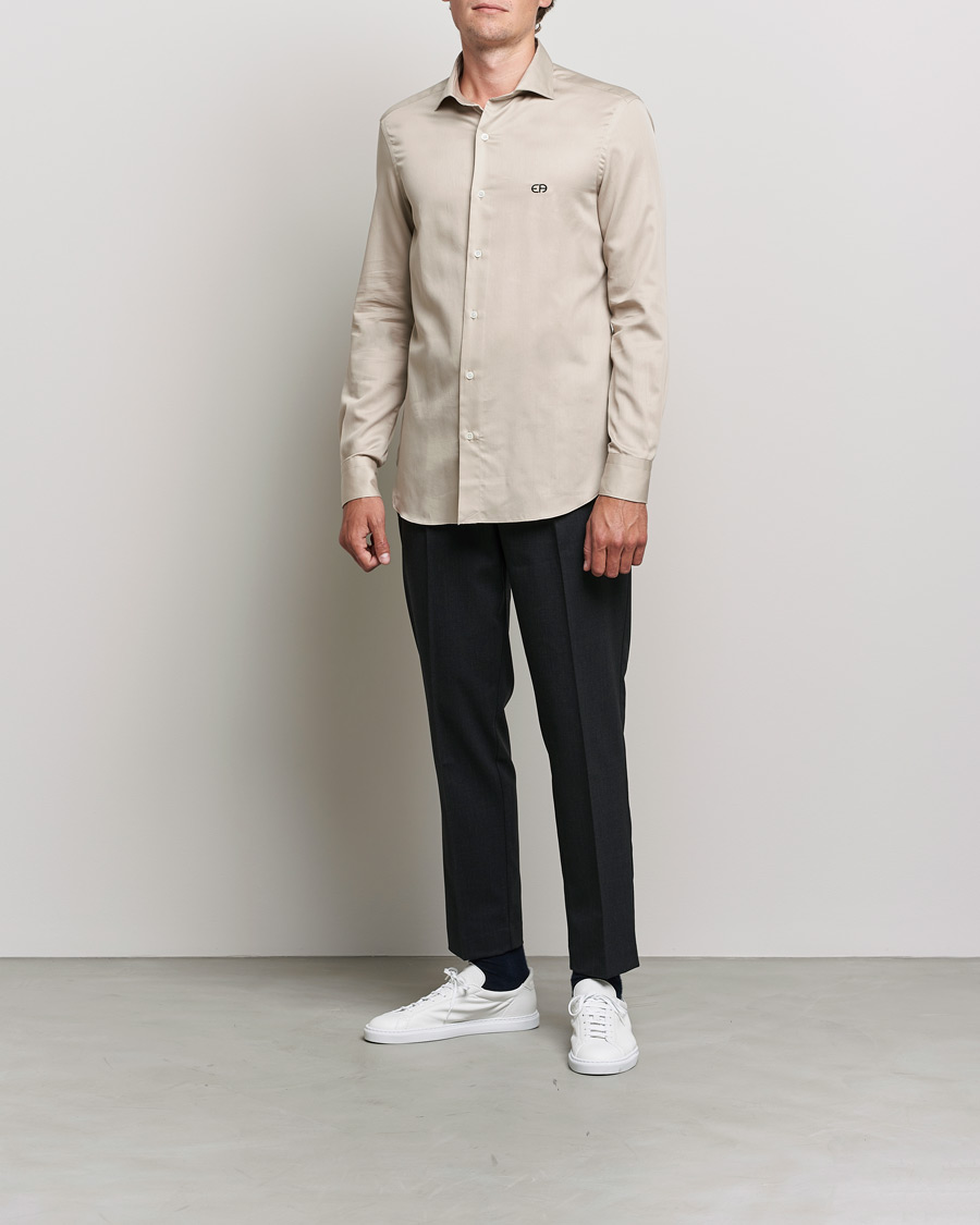 Herre | Klær | Emporio Armani | Light Cotton Shirt Beige