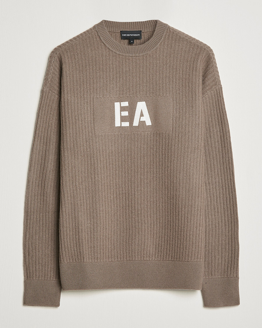 Herre | Gensere | Emporio Armani | Wool Logo Sweater Camel