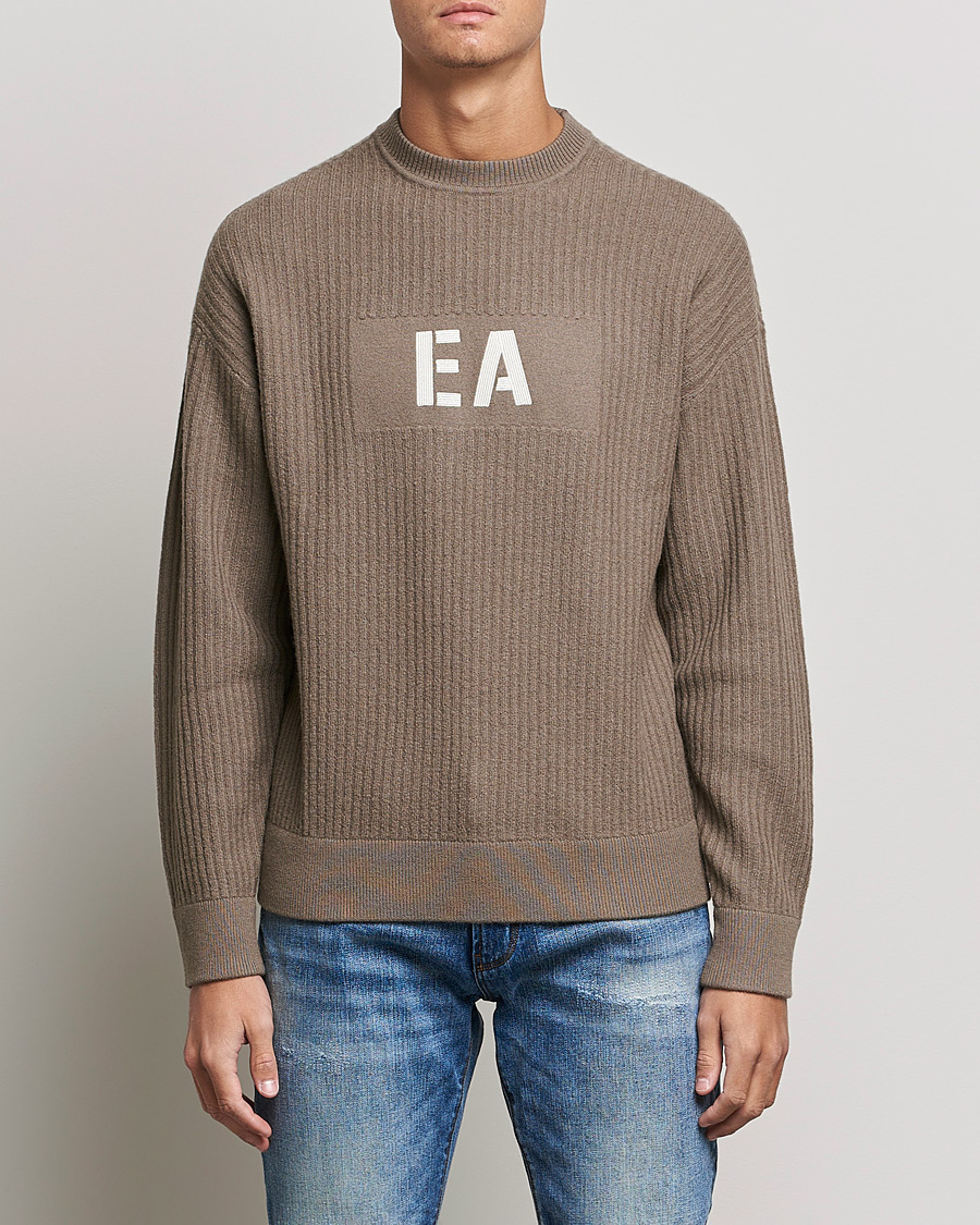Herre | Gensere | Emporio Armani | Wool Logo Sweater Camel