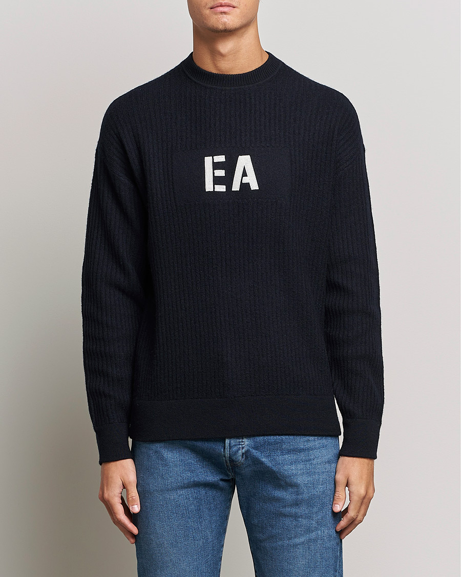 Herre | Gensere | Emporio Armani | Wool Logo Sweater Navy