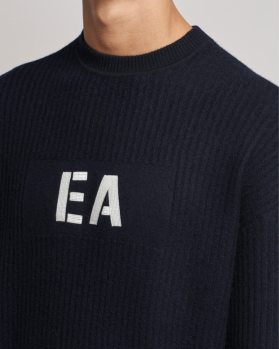Herre | Gensere | Emporio Armani | Wool Logo Sweater Navy