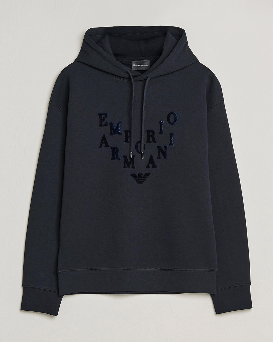 Herre | Gensere | Emporio Armani | Printed Hoodie Navy