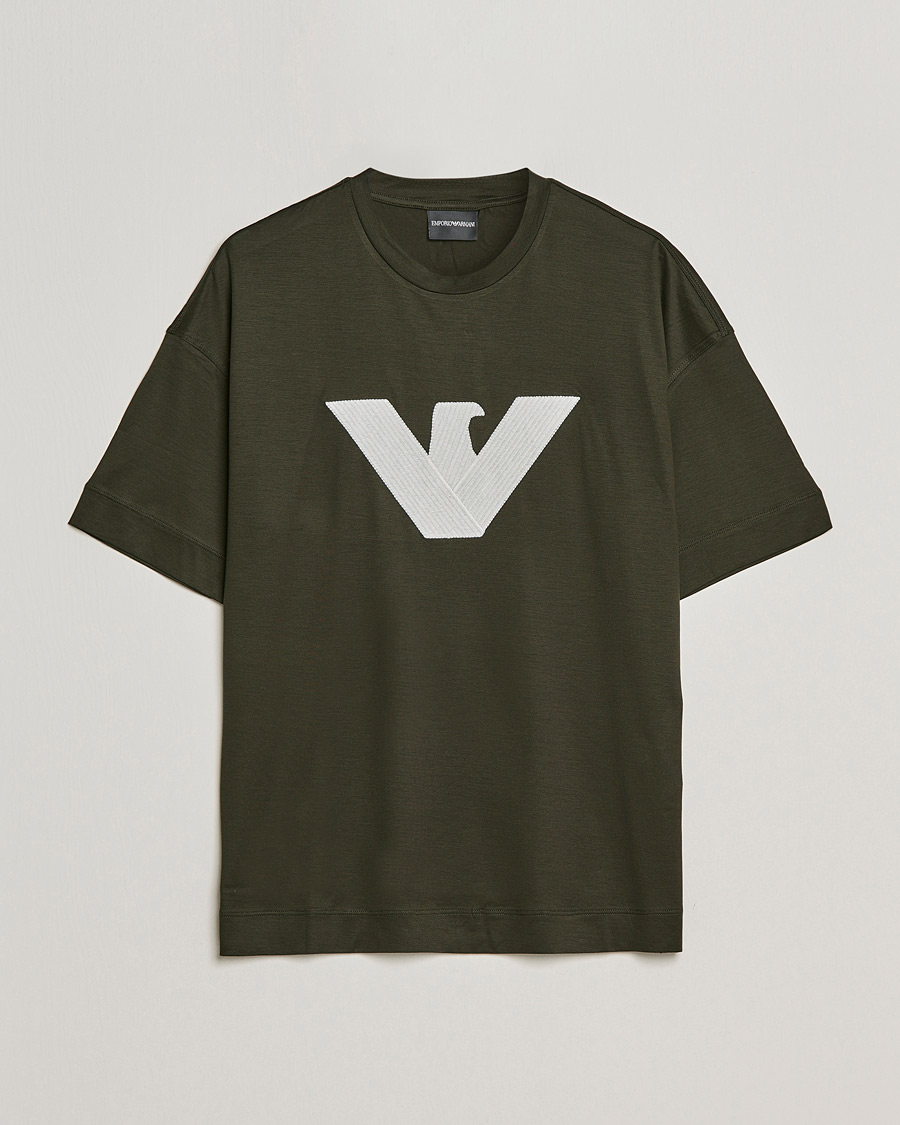 Herre | T-Shirts | Emporio Armani | Logo Cotton Tee Green