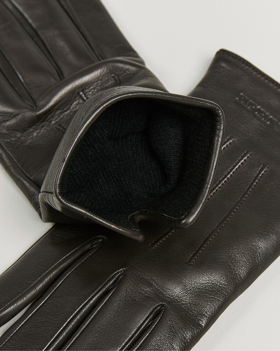 Herre | | Emporio Armani | Leather Gloves Dark Brown