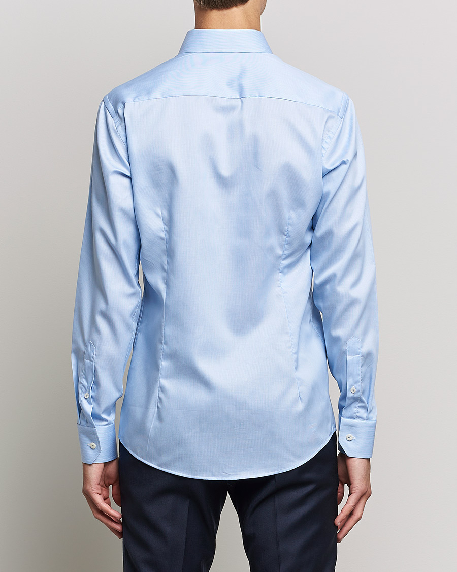 Herre | Skjorter | Eton | Striped Fine Twill Slim Shirt Mid Blue
