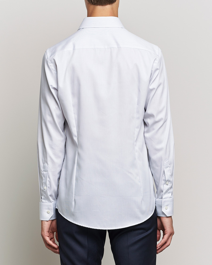 Herre | Skjorter | Eton | Hairline Striped Slim Twill Shirt Navy Blue