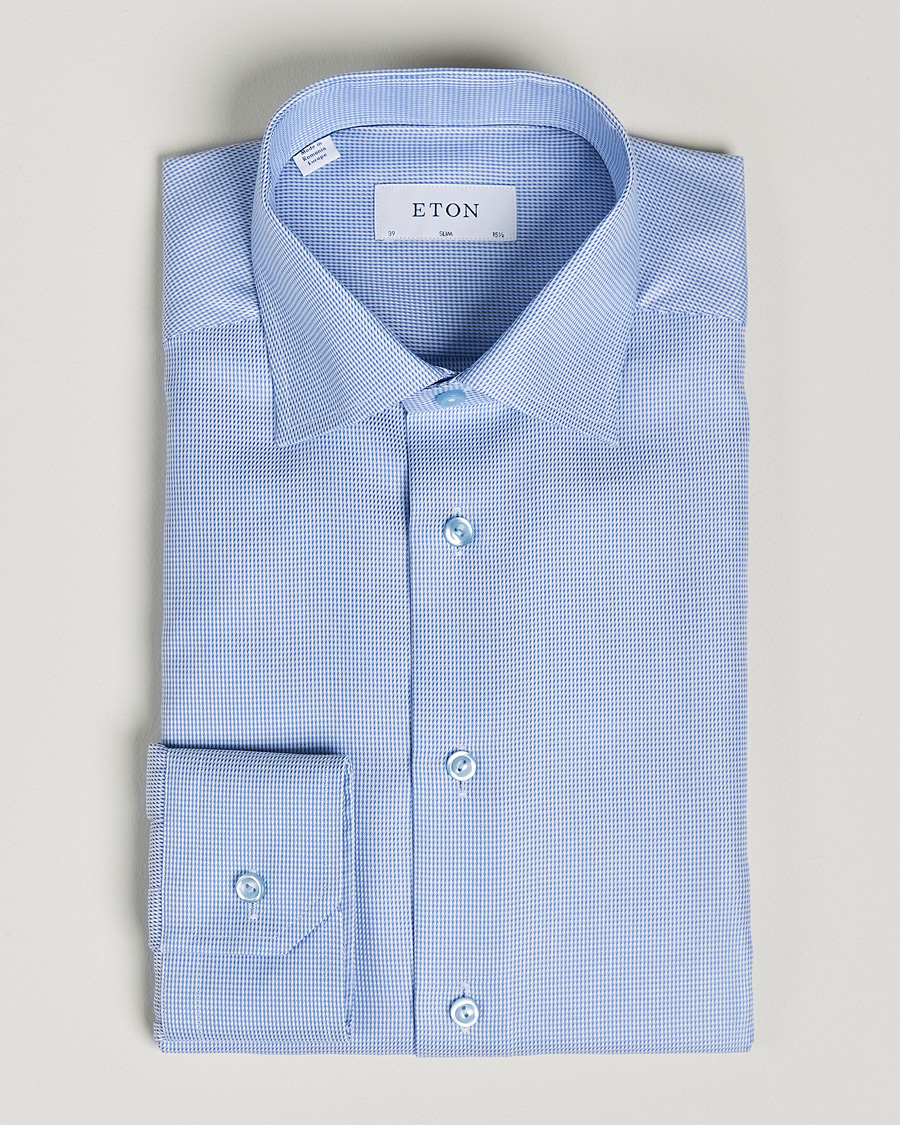 Herre |  | Eton | Royal Dobby Shirt Mid Blue