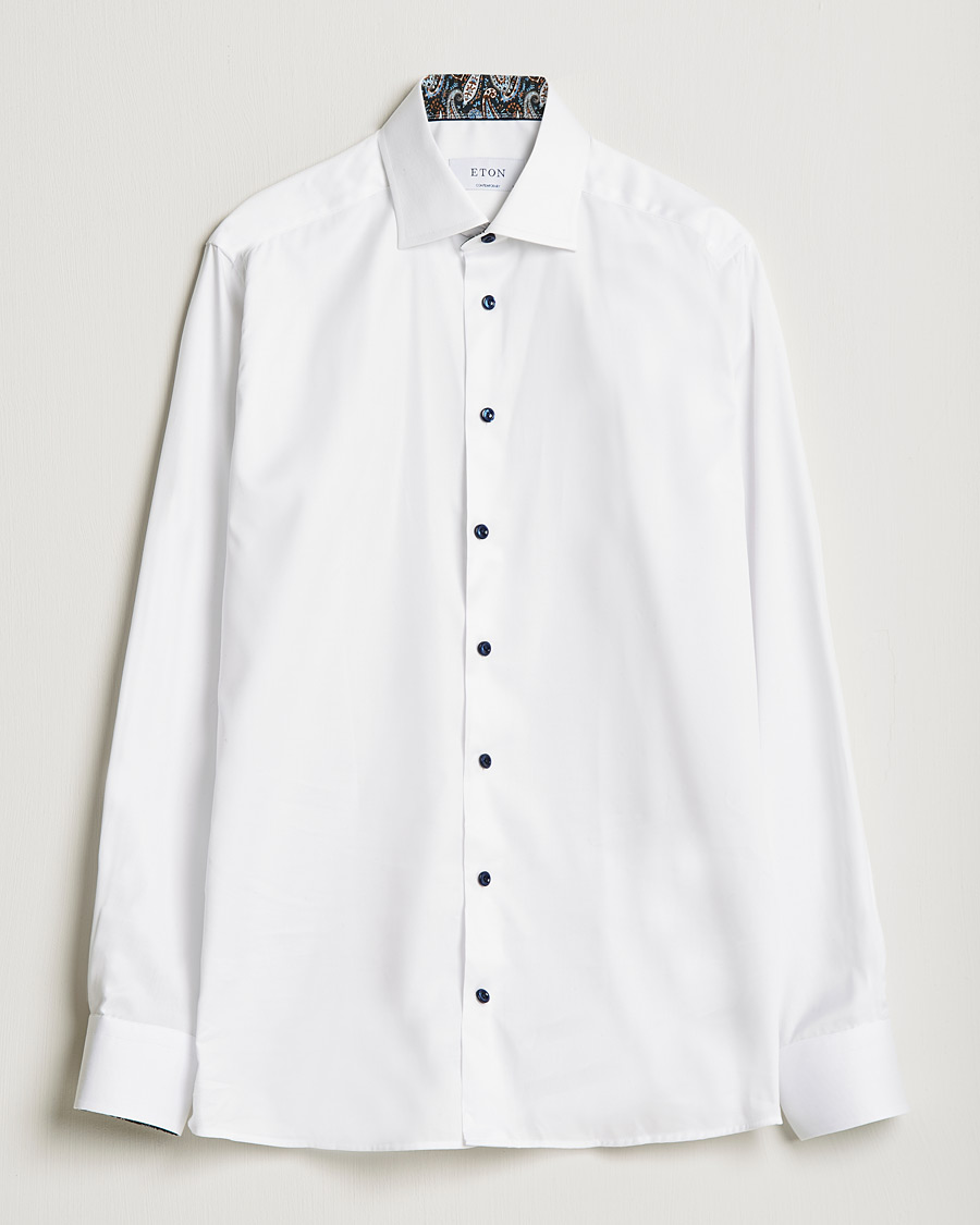 Herre | Skjorter | Eton | Organic Cotton Signature Twill Contemporary Shirt White