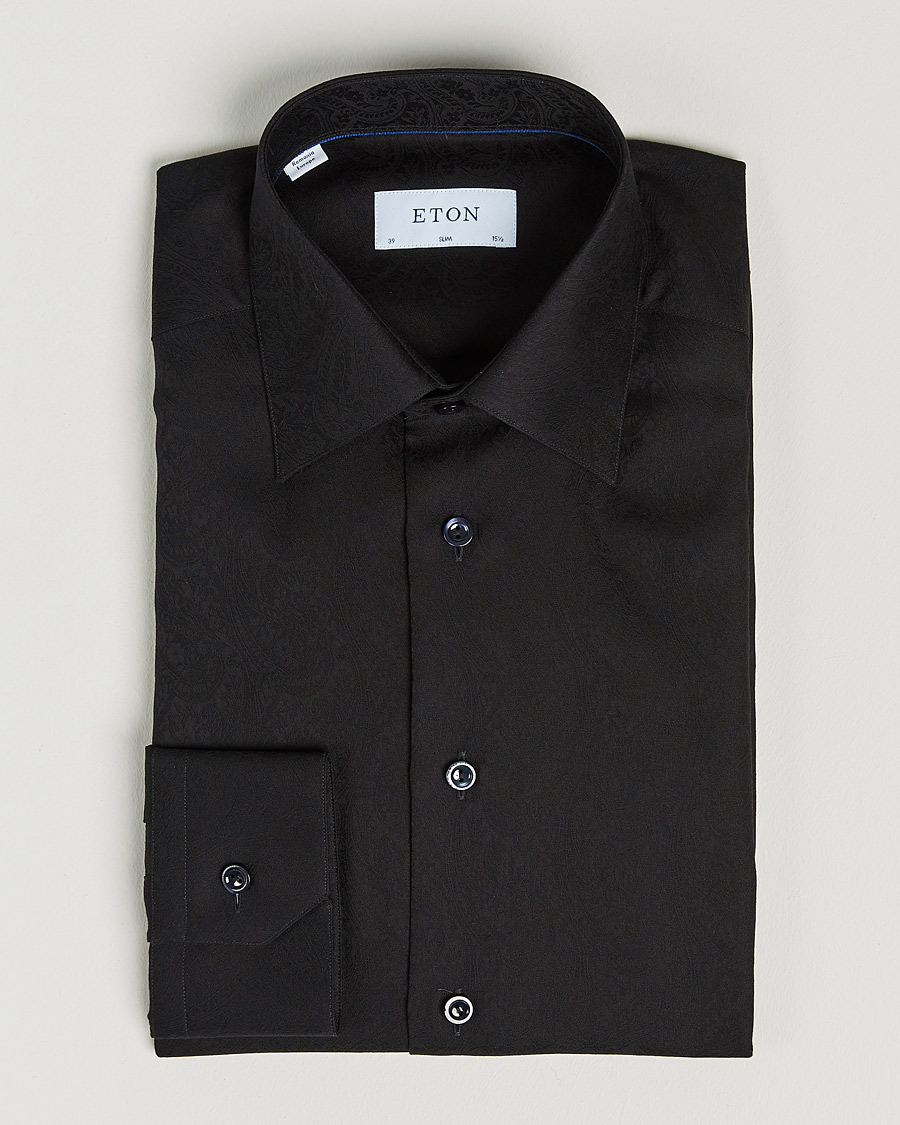 Herre | Skjorter | Eton | Jaquard Paisley Shirt Black