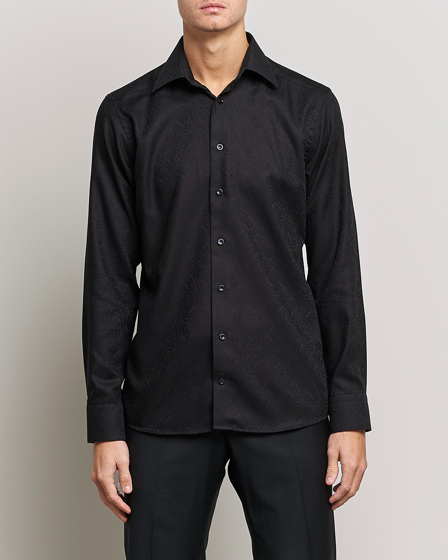 Herre | Skjorter | Eton | Jaquard Paisley Shirt Black