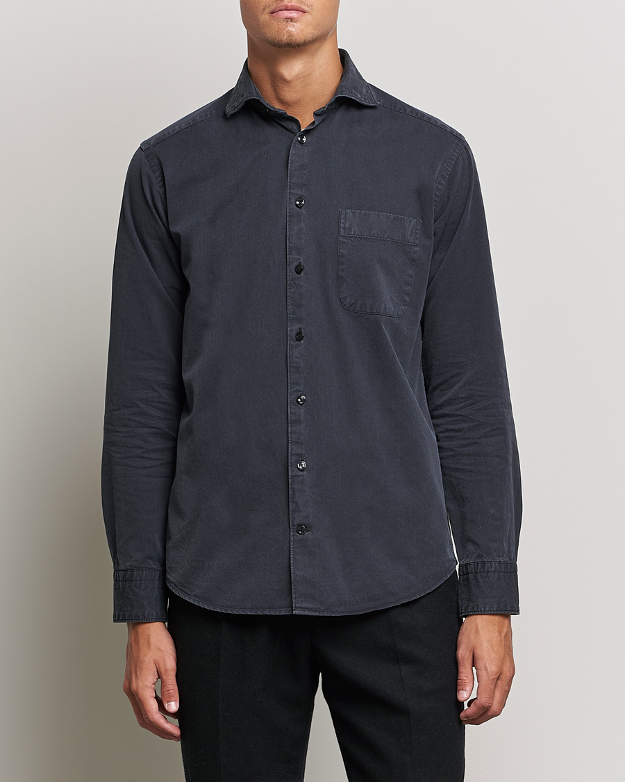 Herre | Skjorter | Eton | Recycled Cotton Denim Shirt Black