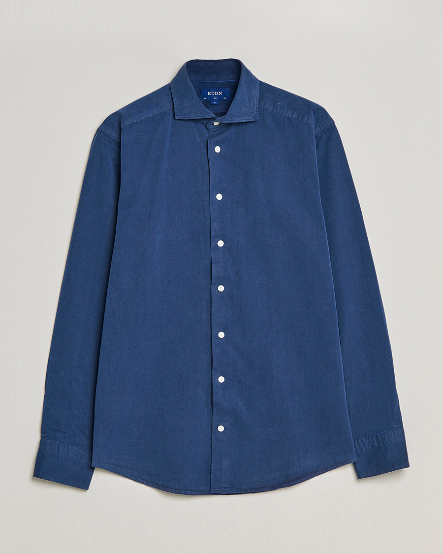 Herre | Skjorter | Eton | Recycled Cotton Denim Shirt Blue