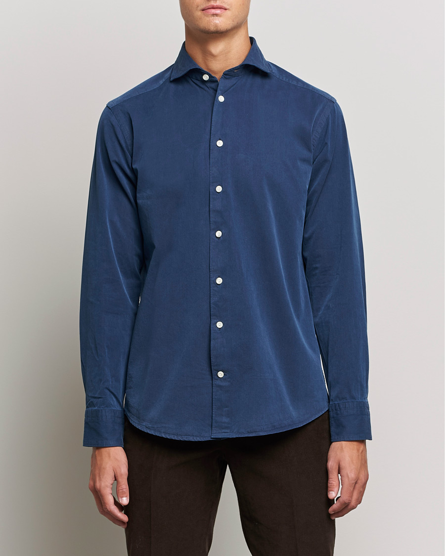 Herre | Skjorter | Eton | Recycled Cotton Denim Shirt Blue