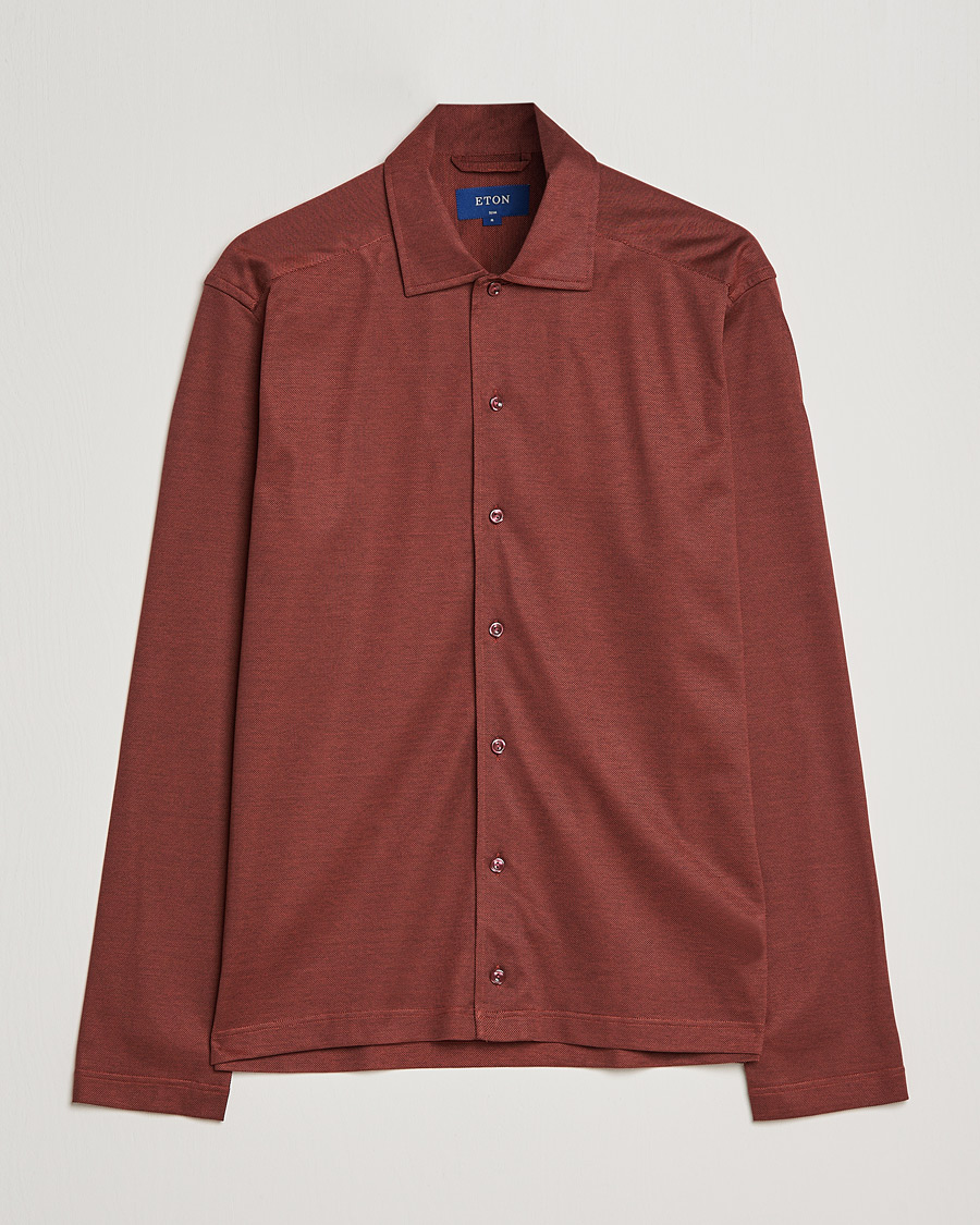 Herre | Gensere | Eton | Oxford Pique Shirt Mid Red