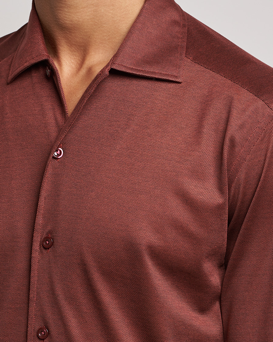 Herre | Gensere | Eton | Oxford Pique Shirt Mid Red