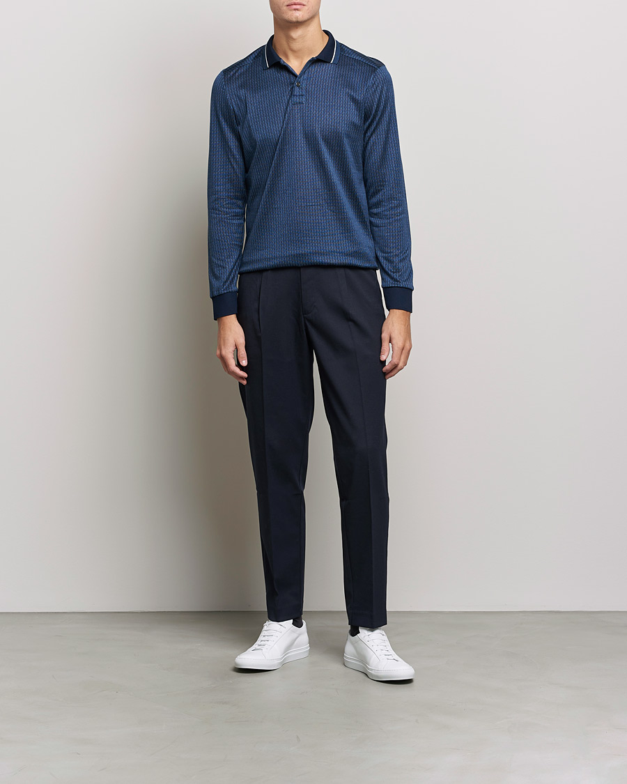 Herre | | Eton | Jacuard Polo Shirt Navy