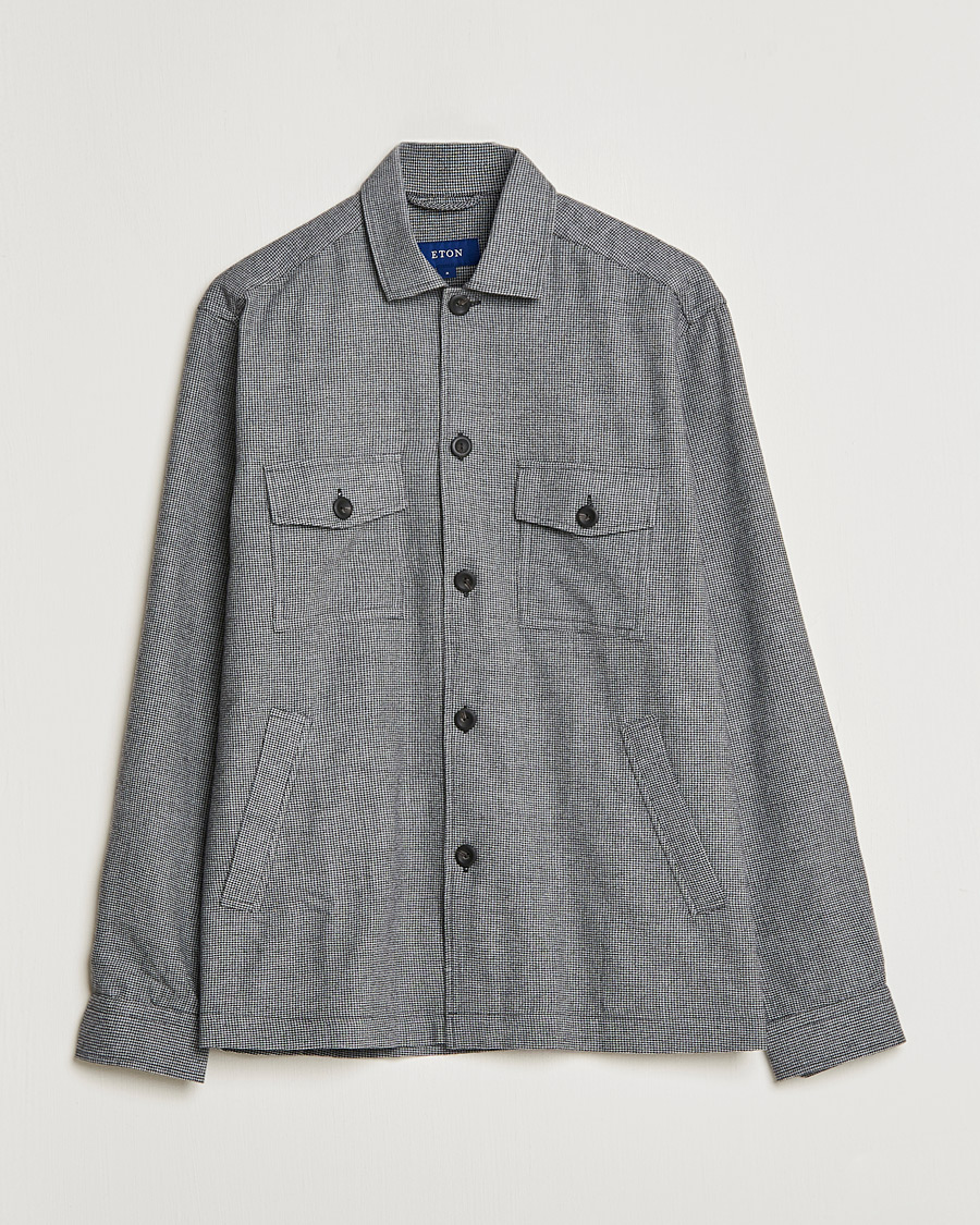 Herre | Skjorter | Eton | Wool Cashmere Overshirt Black