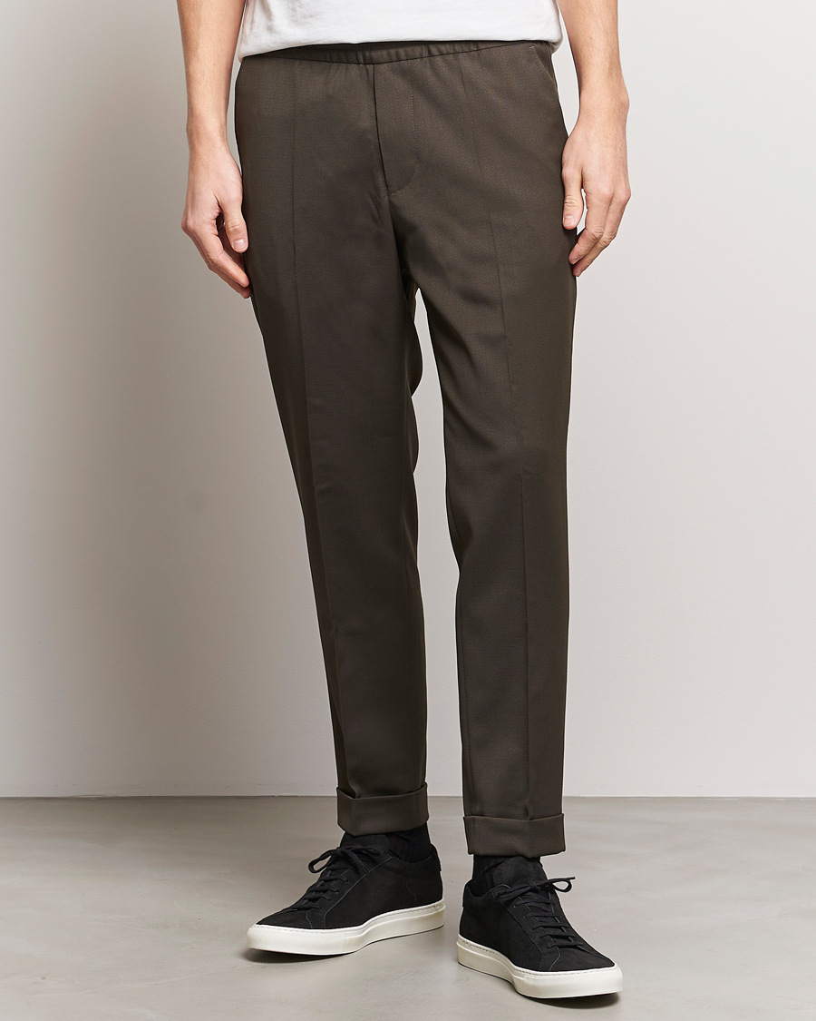 Herre | Drawstringbukser | Filippa K | Terry Wool Trousers Dark Forest Green