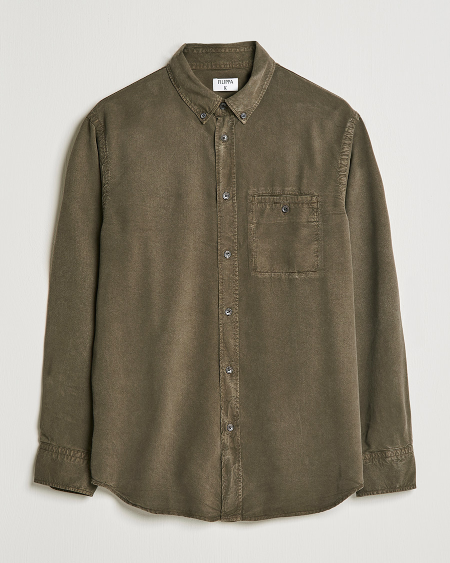 Herre | Skjorter | Filippa K | Zachary Tencel Shirt Dark Forest Green