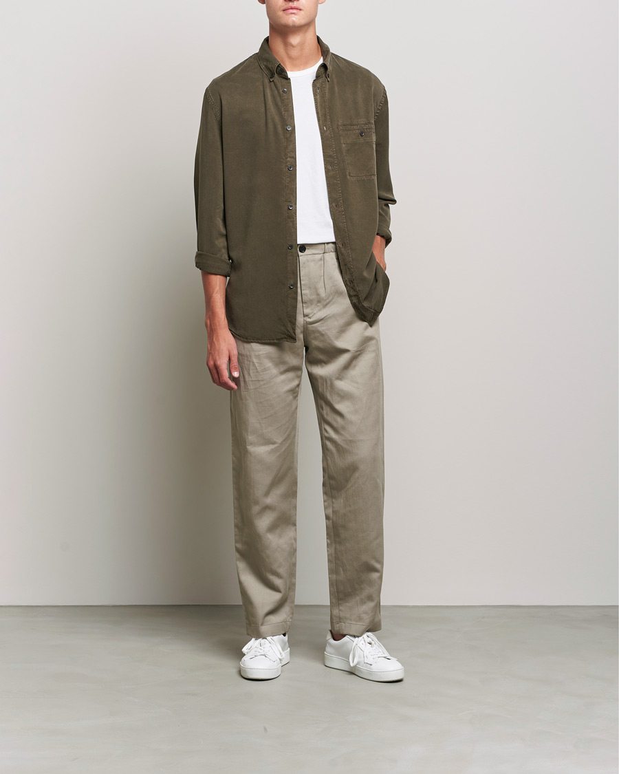 Herre | Skjorter | Filippa K | Zachary Tencel Shirt Dark Forest Green