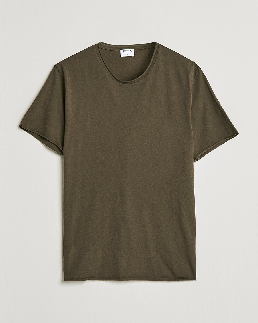 Herre | T-Shirts | Filippa K | Roll Neck T-Shirt Dark Forest Green