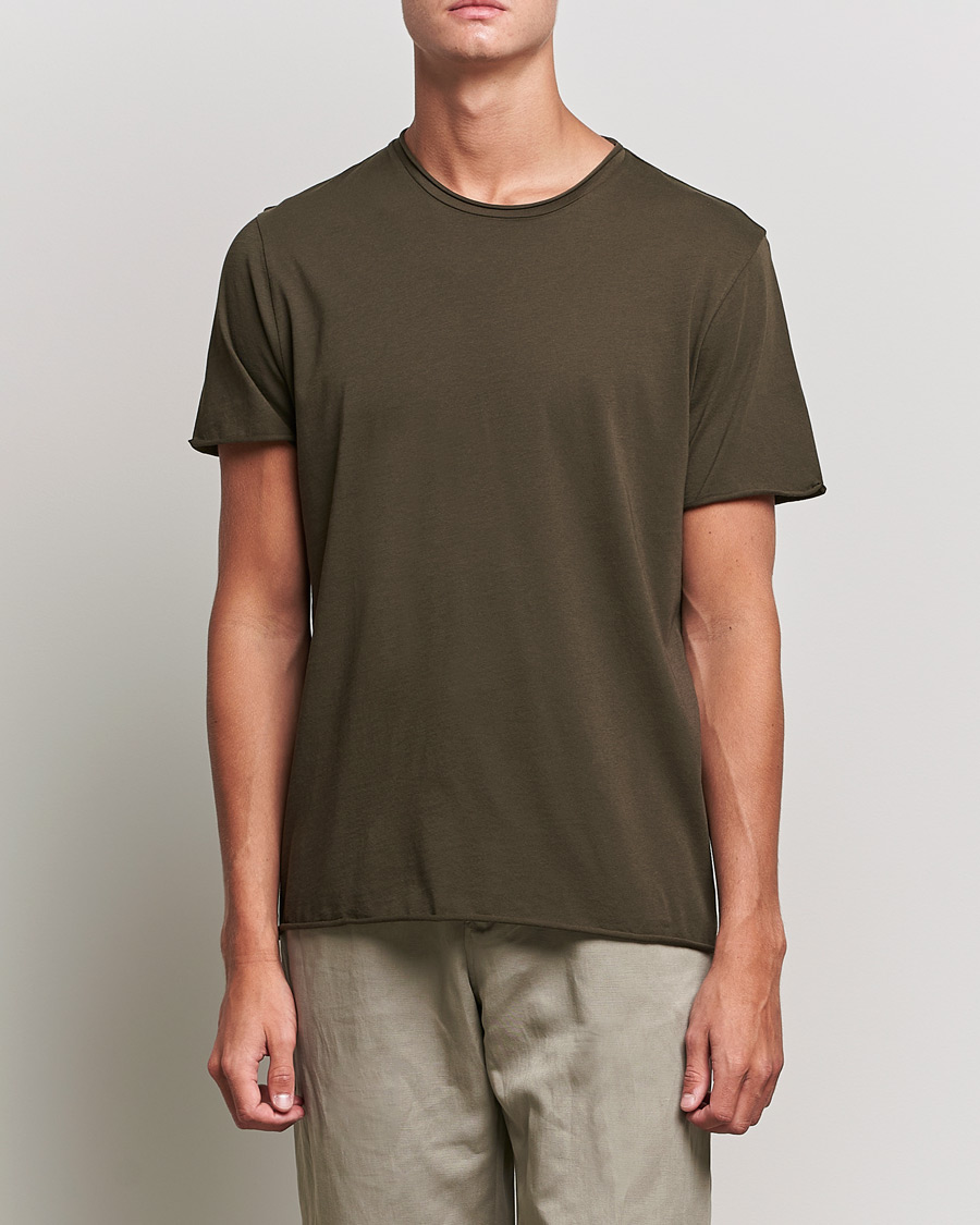Herre | T-Shirts | Filippa K | Roll Neck T-Shirt Dark Forest Green