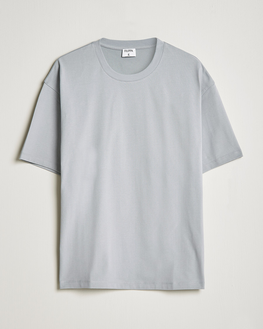Herre | Kortermede t-shirts | Filippa K | Brushed Cotton Tee Fog Blue