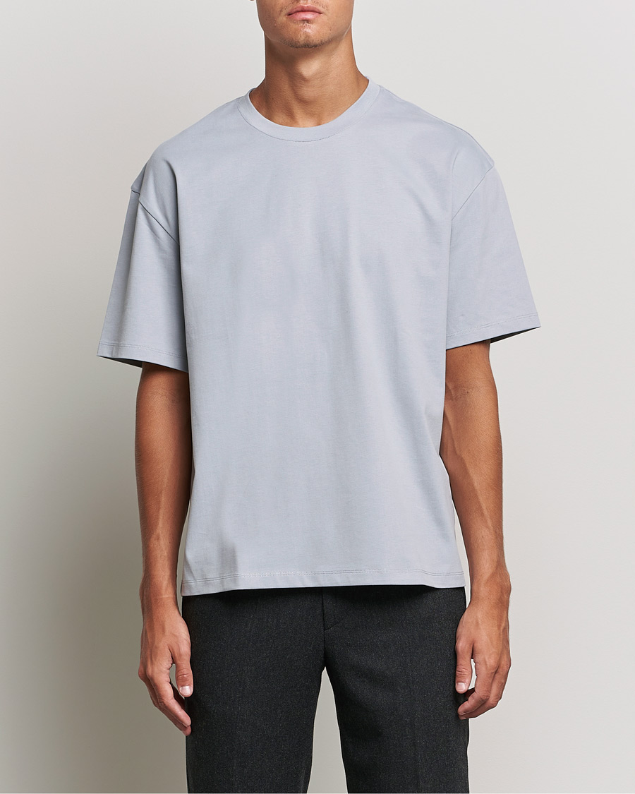 Herre | T-Shirts | Filippa K | Brushed Cotton Tee Fog Blue