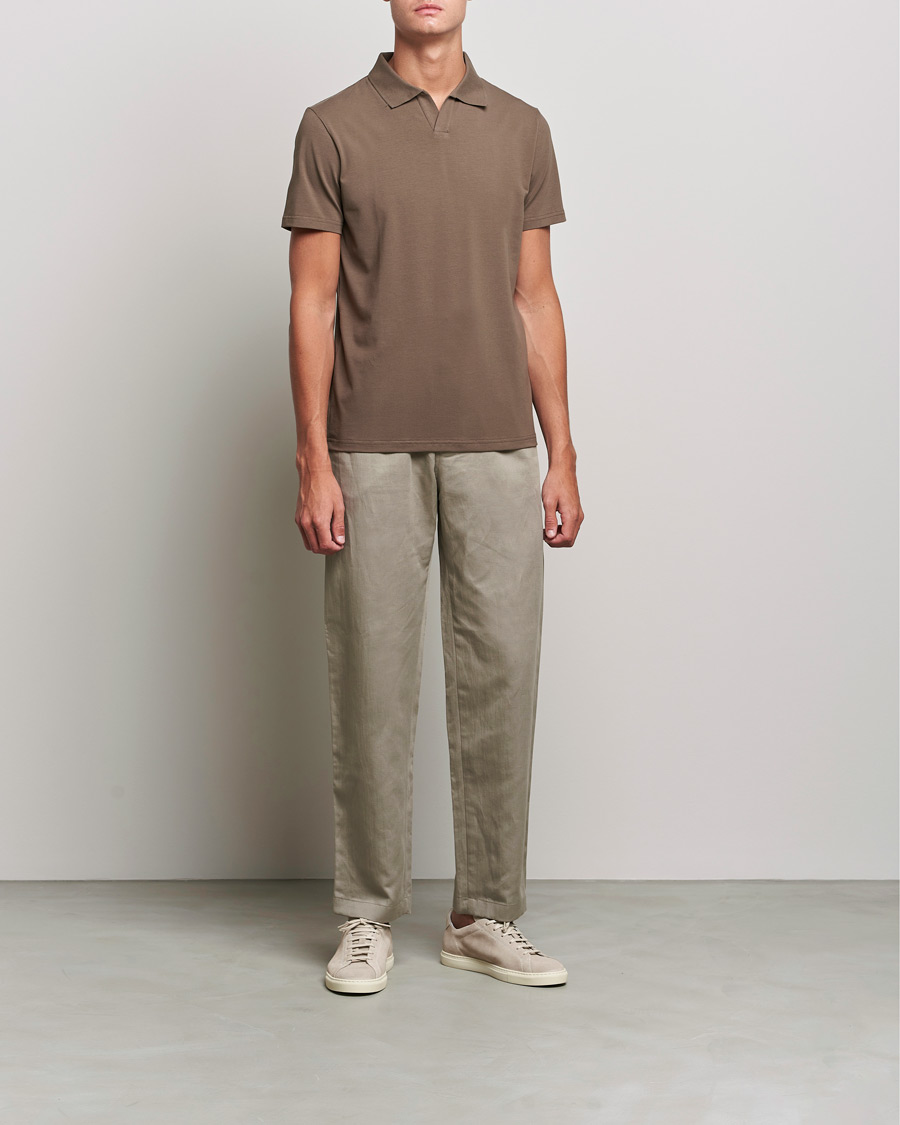 Herre | Pikéer | Filippa K | Lycra Polo T-shirt Mole Grey