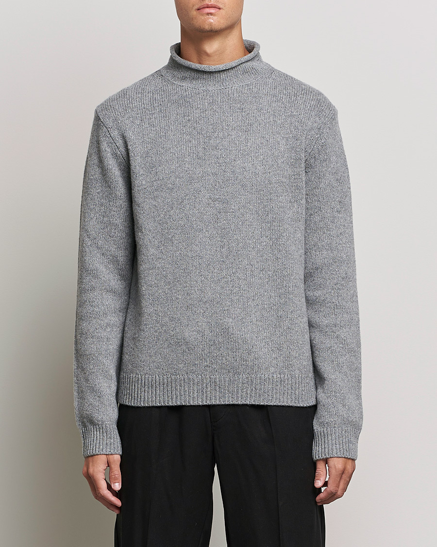 Herre |  | Filippa K | Milo Wool Cashmere Sweater Mid Grey Melange